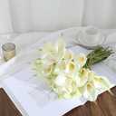 24 Pcs White Artificial Flowers Fake White Calla Lily Silk Flower Real Touch for Wedding Office Home Kitchen Decor