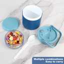 Snack Cup Container with Lid,Oats Containers,570ml+160ml Yogurt and Fruit Holder Cereal Container,Reusable Travel Cereal Bowl and Milk Container