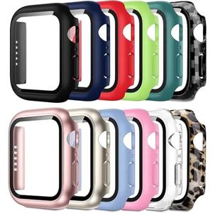 Pocoukate 12 Pack Case 40mm with Tempered Glass Screen Protector Hard PC Compatible with Apple Watch Series SE/6/5/4 40mm, iWatch Accessories Full Scratch-Resistant Protective Cover