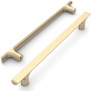 Amerdeco 10 Pack Brushed Brass Cabinet Pulls 7.5 Inch(192MM) Hole Centers Gold Kitchen Cabinet Handles Cabinet Hardware Kitchen Handles for Cabinets Cupboard Handles Drawer Pulls ZH0028