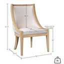 Martha Stewart Farmhouse Dining Chair, Recessed Armchair for Bedrooms, Nailhead Trim, Solid Wood Legs, Upholstered Reading Accent Chairs for Living Room, Kitchen Side Chair, Elmcrest Beige Stripe