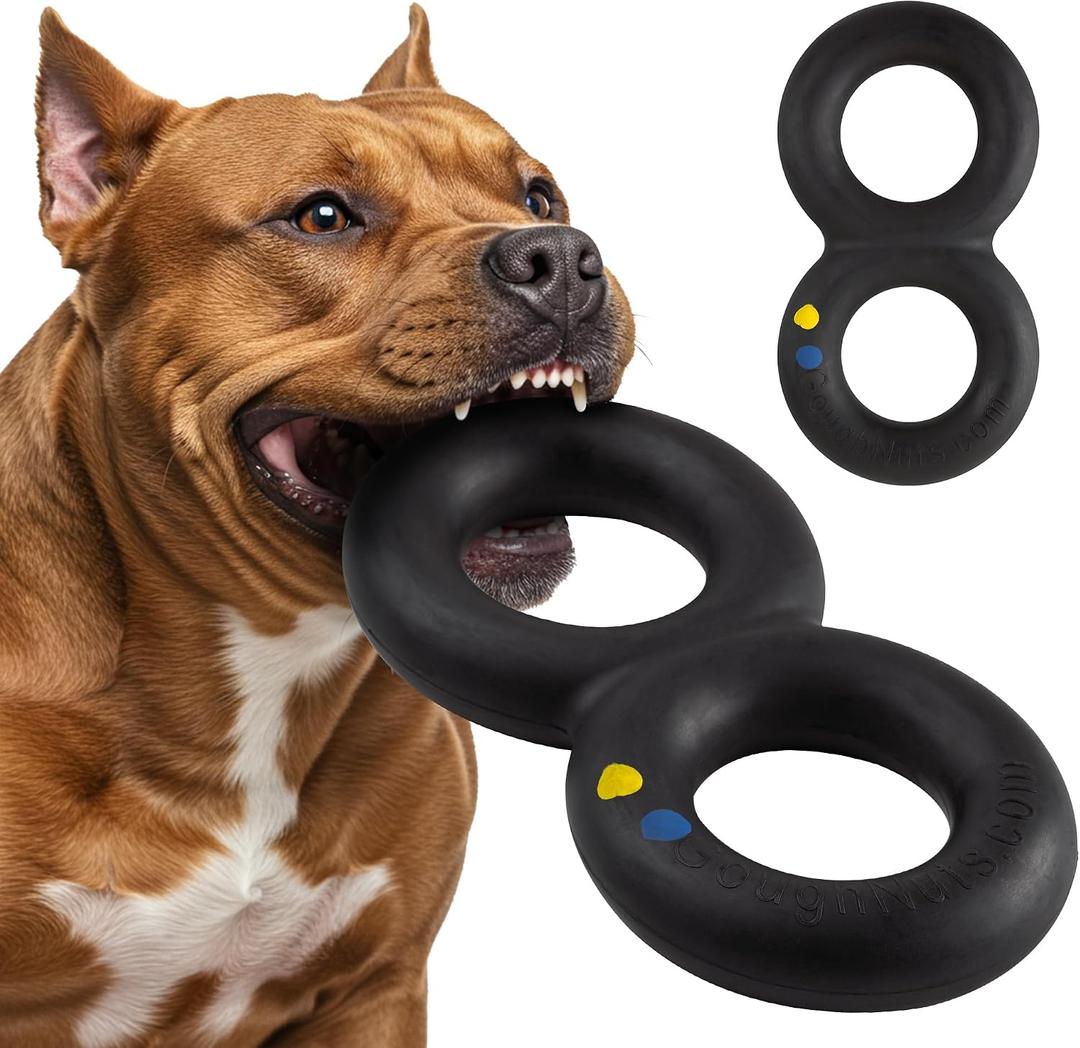 Goughnuts Dog Toys for Aggressive Chewers | Virtually Indestructible Pull Toy for Large Breeds Such as Pit Bulls and German Shepherds | Heavy Duty Tug Dog Toy | Large | Black