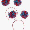 2 Pack Blue Pom Pom Headband Read Book Day Costume Headwear Fluffy Yarn Hairband Adult Halloween Accessories