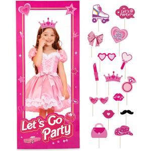 5.2ft Tall Life Size Stand-in Cardboard Cutouts Doll Photo Booth Props for Doll Princess Party Decorations Girls Birthday Party Decor Photoshoot.