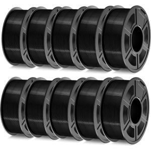 PETG Filament 1.75mm, 3D Printer Filament Bundle 10KG, 1kg per Spool, 10KG PETG Bundle, Black
