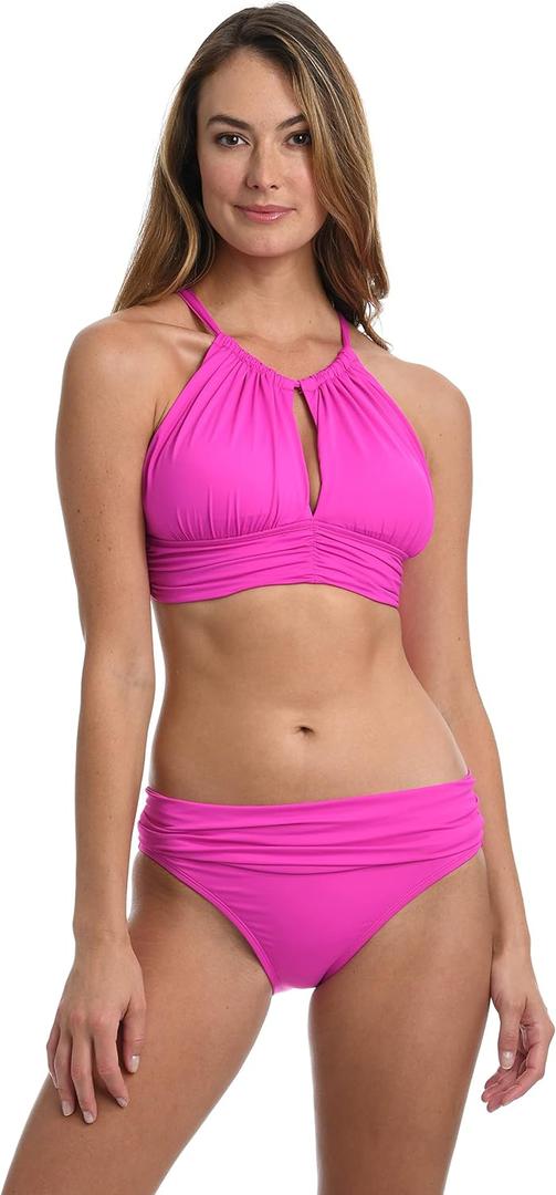High Neck Midkini Bikini Swimsuit Top (14, Orchid)
