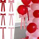 24 Pcs Pink & Red Vintage Velvet Bows Ornaments, 5x10 Inch Luxury 3-Sizes for Baby Bridal Shower Birthday Christmas Tree Valentine's Day, Reusable Coquette Room Wall Backdrop Photo Decoration