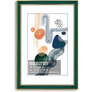 16x24 Poster Frame with Mat for 12x18, Suede Green