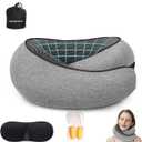 2025 New Travel Pillow, Travel Neck Pillows for Airplane, Comfortable Neck Pillow Airplane, Memory Foam Travel Pillow Neck Pillow for Traveling, Offices and Cars, Grey