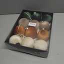 Christmas Tree Ornaments Set Velvet Balls, 12pcs Shatterproof Christmas Bulbs Ornaments for Xmas Tree Decorative Hanging, Vintage Flocked Decoration, 78mm, 3.15 in, Multicolor Green Brown Neutral