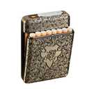 Cigarette Case with USB Lighter 16 pcs 84mm Regular/King Size Cigarettes Electric Rechargeable Flameless Windproof Lighters (Bronze)