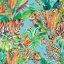 Tropical Wallpaper 24"x472" Jungle Peel and Stick Wallpaper Tiger Leopard Wallpaper Removable Self Adhesive Forest Mural Wall Paper Stick and Peel Wall Mural for Bathroom Living Room Decor