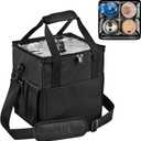 Reusable Drink Carrier with Handle,4 Cup Insulated Portable Coffee Cup Holder Bag with Shoulder Strap Adjustable Dividers Foldable Tray,Water Bottle Caddy,Beverage Drinks,for Porta Vasos Para Delivery