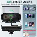 Wireless Car Charger Mount, 15W Dual Coil Rotatable Car Phone Holder Wireless Charger for Samsung Galaxy Z Fold 7/6/5/4/3/2, Z Flip, S25/S24/S23/S22 Series and iPhone, Car Charger Included