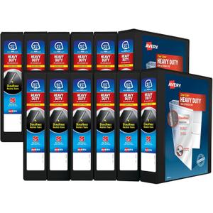 Avery Heavy Duty View 3 Ring Binder, 1.5" One Touch EZD Ring, Holds 8.5" x 11" Paper, 12 Black Binders (79695)