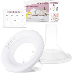 Nenesupply 24mm Soft Flange Compatible with Medela Breast Pump Parts Replace 24mm Flange for Medela Accessories Compatible with Pump in Style Parts Symphony Swing Harmony Pump and Personalfit Flex
