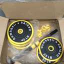 Adjustable Dumbbell & Barbell Set (Yellow & Black) - Free Weights Set with Extension Bar, Includes yellow and black weight plates labeled in 2.5lb}, $3.5lb, and 4.5lb increments for customized resistance