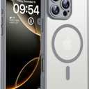 TOCOL for 17Pro Case, Full Camera Protection, Builtin Magnetic Ring, Compatible with Magsafe Charger, Drop Protection, Translucent Matte Phone Case for 17 Pro 6.3 inch (Gray)