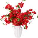 10PCS Bougainvillea Artificial Flowers 30" Silk Fake Bougainvillea Branches Faux Flowers Vines for HomeGardenWeddingPartyIndoor and OutdoorFloral Arrangement and DIY Decorred