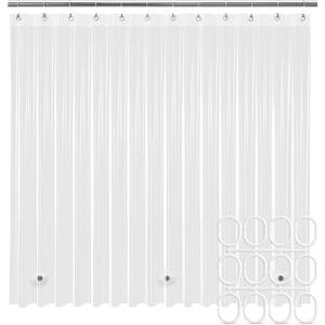 Clear Shower Curtain Liner, Premium PEVA, 72"x72", 100% Waterproof with Rustproof Grommets, Weighted, Quick Dry, Modern Style, 12 Hooks Included, Lightweight Standard Size,Odorless Plastic, Luxury