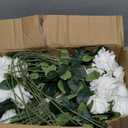 Hananona Artificial Roses in Bulk, Fake Velvet Silk Roses Realistic Rose for Wedding Centerpieces Flower Arrangement Home Decor (50, White)