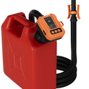 Cordless Fuel Transfer Pump, 3.8 GPM Automatic Gas Can Pump, Electric Fuel Pump Built in 6000mAh Rechargeable Battery, LED Display, Auto Stop, 3 Gear Adjustable Flow, 3 Adapters, 90" Hose for Gasoline