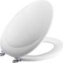 KOHLER K-4615 Revival Elongated Toilet Seat with Polished Chrome Hinges, Molded Wood, Designed for Revival Collection Toilets