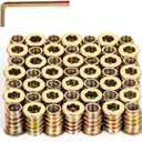 M10-1.5 x 25mm Threaded Inserts for Wood, Hex Drive Wood Nut Inserts, Exceptional Threaded Insert Nuts for Furniture, Wooden Products & Models, 50 PCS