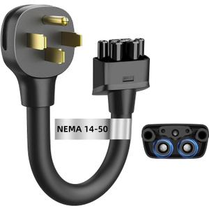 NEMA 14-50 Adapter for Tesla Gen 2 Mobile Connector, 240V 32A Heavy-Duty EV Fast Charging Adapter, 17.5mm Cable 11 Inch Length, Safe Durable Charger for Tesla Model S 3 X Y Black