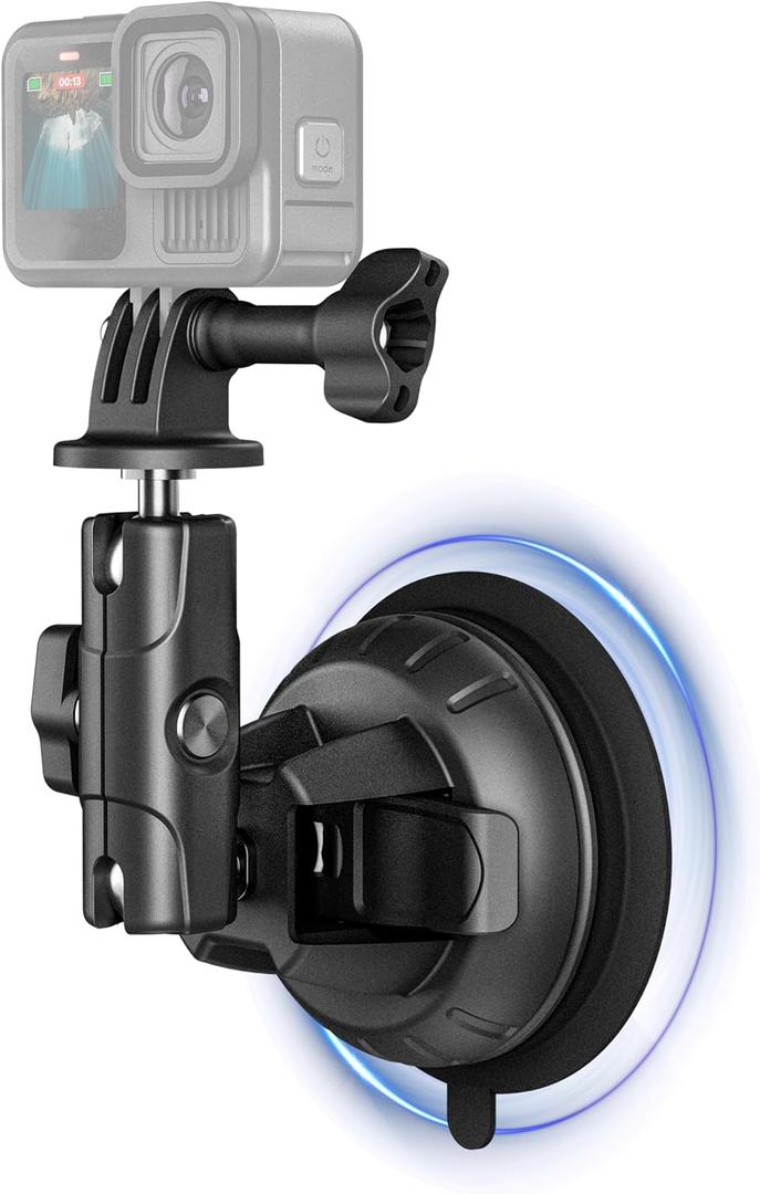 Suction Cup Mount for DJI Osmo Nano Action 6 5 4 for Insta360 Go Ultra X5 X4 for Gopro Hero 13/12/11 MAX 2 Accessories Car Adapter Versatile Kit,Windshield/Window/Dashboard Holder