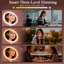 Mirror for Desk with Lights - Portable Detachable Small Travel Mirror with Lighting, Makeup Mirror Vanity Mirror for Bedroom, Led Light Up Mirror Gift for Women