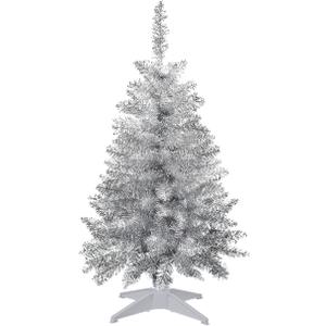 Small Christmas Tree 4FT Artificial Mini Xmas Tree for Christmas Halloween House Decor,Silver