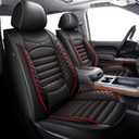 AOMSAZTO Seat Covers Custom Fit for 2007-2018 Chevrolet Chevy Silverado GMC Sierra 1500 2500HD 3500HD Trail Boss Z71 Crew Double Extended Cab Leather Truck Car Seat Covers Full Set (Red Line)