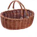 Wicker Picnic Baskets with Handles.Kingwillow. (Brown) (14.17"Lx11.81"Wx5.51"H)