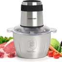 Food ProcessorElectric Food Chopper with 500W Stainless Steel Motor & 4 Sharp Blades 8-Cup Stainless Steel Bowl for Meat, Vegetables, Fruits and Nuts