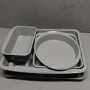 CAROTE 7-Piece Nonstick Stackable Baking Pans Set - Bakeware Sets Including Cookie Sheets for Baking, Muffin Pan, Bread Pan, Cake pan, Loaf Pan, Roasting Pan, Gray & Blue