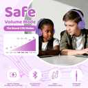 MIDOLA Kids Headphones Bluetooth 5.4 Wireless 68H Play Time Volume Limit 85/94dB Over-Ear Foldable Headset,with Wired Aux Built-in Mic Lightweight for Toddler Child Pad Tablet Light Purple