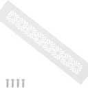 PATIKIL 10 x 2 Inch Door Air Vent Cover, Heavy Duty Aluminum Grille Ventilation Cover Louvered with Mounting Screws for Cabinet Wardrobe Door, White