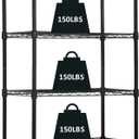 6-Tier Wire Shelving Unit Storage Shelves Metal Shelves 60"x23"x13" Heavy Duty Metal Storage Rack Wire Rack NSF Height Adjustable for Home Kitchen Bathroom Garage Shelving(Black)