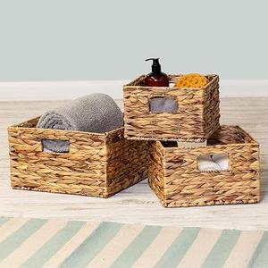 Honey-Can-Do Natural Wicker Storage Baskets, Perfect For Organizing, Storage, and Gifts, Multi-size Nesting Baskets for Home Organization and Décor, Small (Pack of 3)