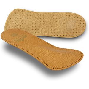 pedag Comfort Leather 3/4 Inserts for Whole Foot Support, Handmade in Germany, Men and Women's Dress Shoes, Flats, Ballet Flats, Sandals, Real Leather, Tan, 1 Pair, US W 6 / EU 36
