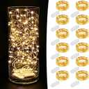MUMUXI 12 Pack 7.2ft Fairy Lights Battery Operated String Lights, 20 Mini LEDs for Centerpiece Table Decorations, Wedding Party Bedroom Mason Jar Christmas Decor, Warm White (7.2 Ft-12 Pack-20 LED)