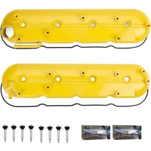 MITZONE Valve Cover Set Left & Right Compatible with Silverado Sierra Express Savana Avalanche Suburban Trailblazer Tahoe Yukon Escalade 4.8 5.3 6.0L Camaro Corvette CTS-V Firebird GTO 5.7 6.0L 6.2L