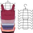 ZEDODIER Tank Top Hanger, 2 Pack Space Saving Bra Hangers, Non-Slip Hanging Sport Bras Holder, Closet Organizers and Storage for Camisoles Tank Tops Bras Ties Swimsuits Strappy Dress, Black