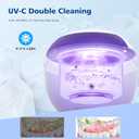 Aotuda Ultrasonic Retainer Cleaner Machine, 200ML Ultrasonic Dental Cleaning Pod with 4 Modes, Digital Timer, Mouth Guard Cleaner for Denture, Aligner, Braces, Toothbrush, Jewelry