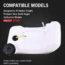 Tank with Cap and 2 Lines Compatible with Harbor Freight Predator 52cc Earth Auger Carburetor Models #56257 57341