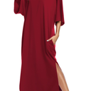 Ekouaer Women's Nightgown Short Sleeve Sleepshirt Long Loungewear Casual Maxi Lounge Dress House Dresses with Pockets. Size XXL