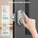 AkaGear Keyless Entry Door Lock with Fingerprint - Electronic Keypad Deadbolt, Smart Locks for Front Door, Auto-Lock & One Touch Locking with Bluetooth, Password Code, APP Control, Satin Nickel