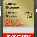 SANDISK 256GB Extreme SD UHS-I Card - Up to 230MB/s Read Speed and 160MB/s Write Speed, 4K UHD Video, U3, V30 - SDSDXV9-256G-GUCIN