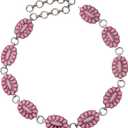 Women's Western Stone Concho Chain Belt  Adjustable Boho Vintage-Inspired Statement Waist Belt (Pink)